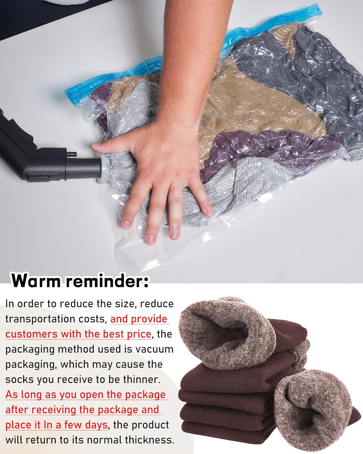 Henoyso 24 Pairs Thermal Socks Bulk Warm Thick Winter Unisex Medium Socks for Men Women Homeless Care Package - Image 4