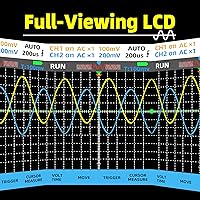 Vista 4 de BSIDE Osciloscopio de mano de 2 canales 50 MHz de ancho de banda digital de alcance probador, pantalla táctil de visión completa de 3.98 pulgadas