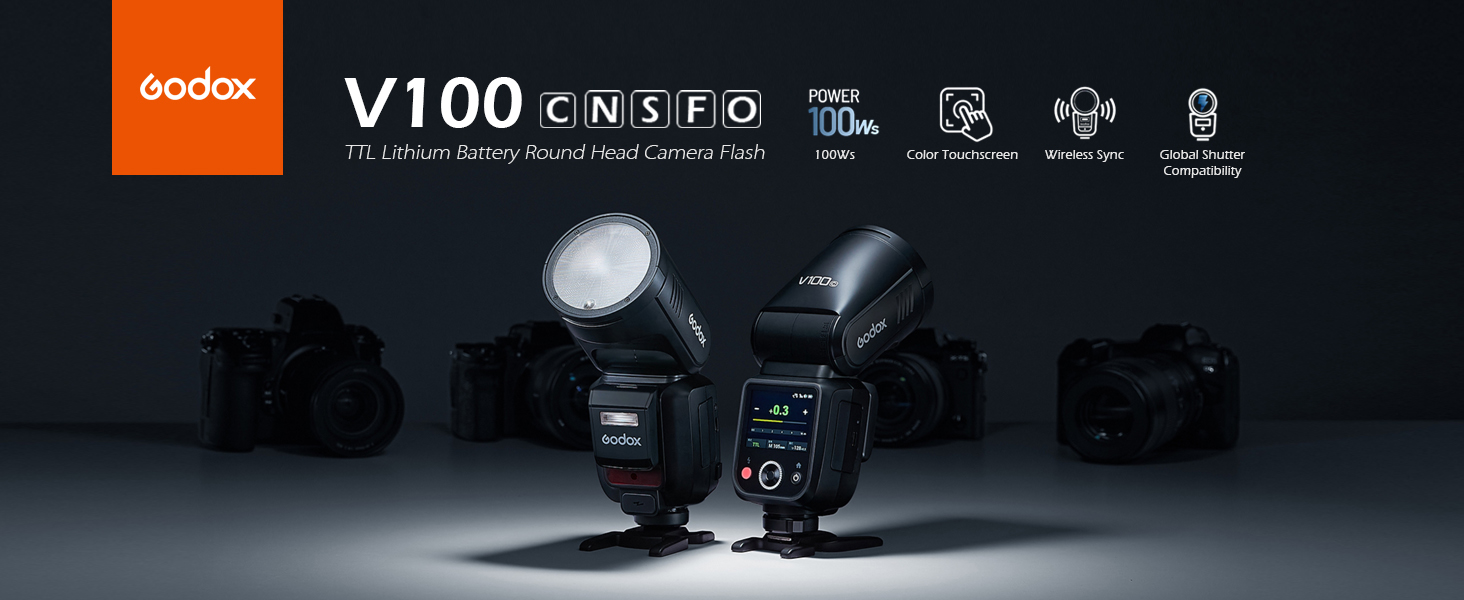 Amazon.com : Godox V100 V100S 2.4G Wireless Camera Flash Round
