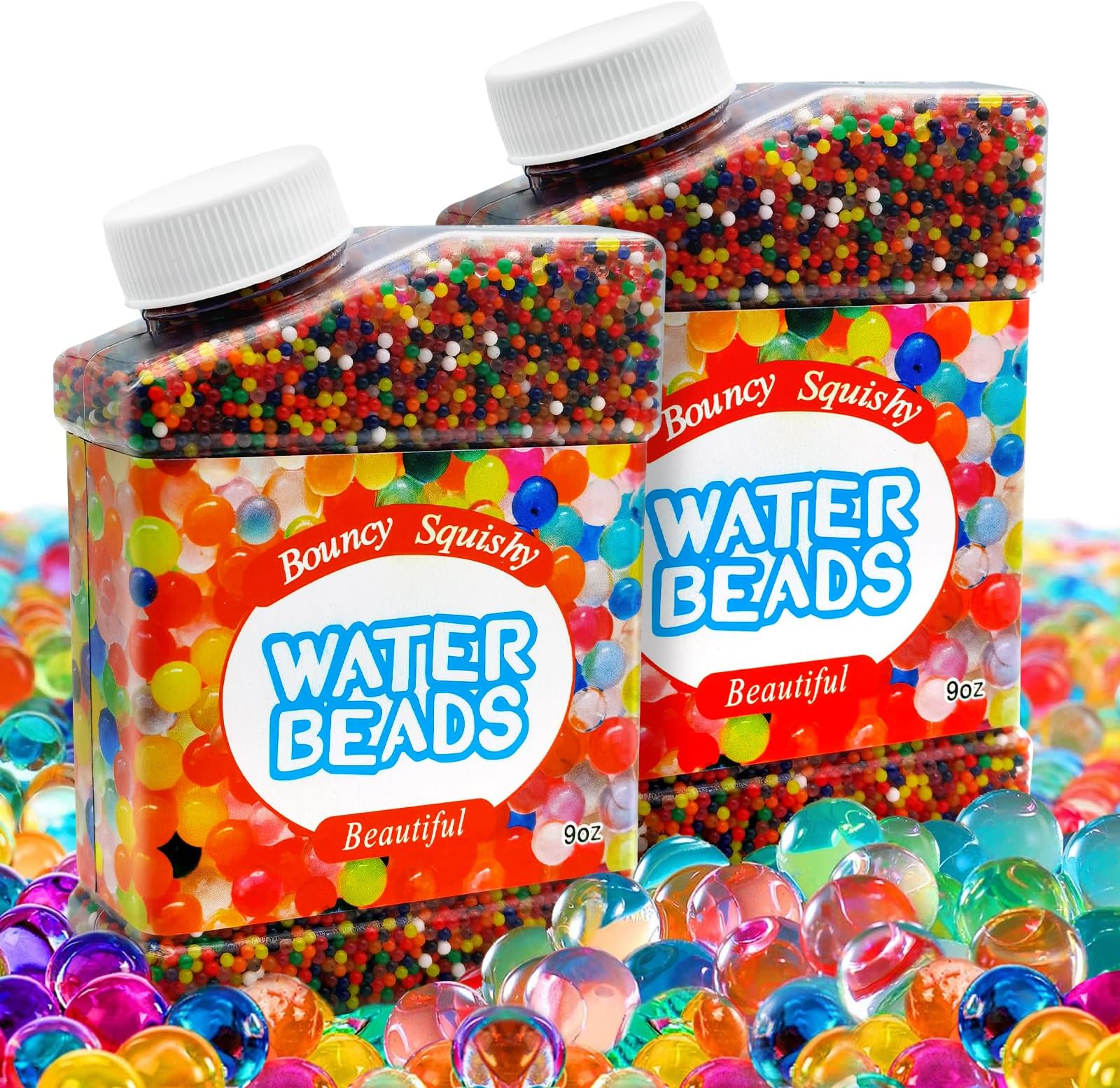 Pack of 2 Water Beads, 100,000 Colourful Water Beads, Water Beads for Plants, Non-Toxic, Reusable Water Beads for Plants, Water Balls for Vase, Filler and Decoration