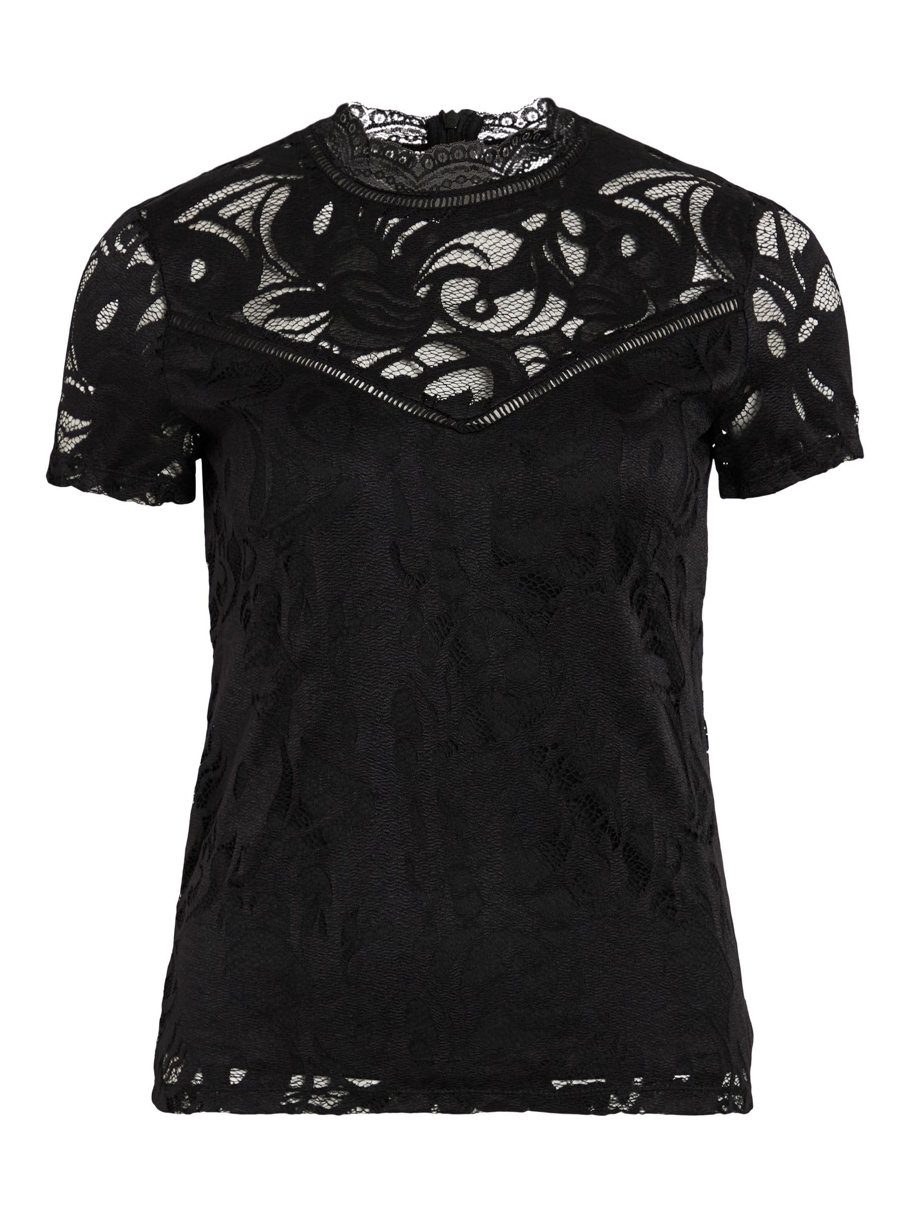 Vila Clothes Black Polyamide T-Shirt - XL