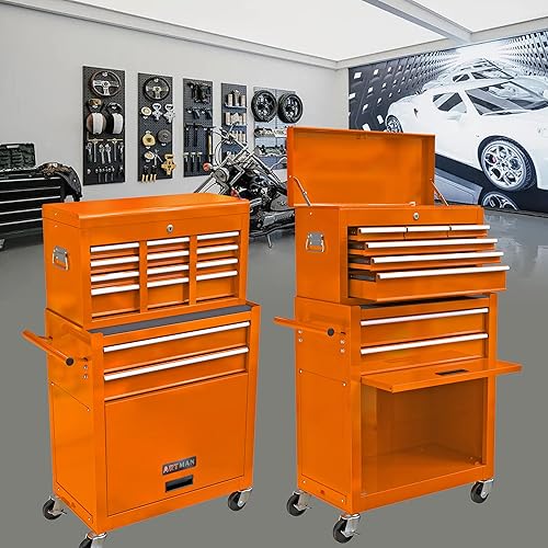 Miniatura 191 de Carro de herramientas de 4 cajones con ruedas, multifuncional, almacenamiento de herramientas, cajones, herramienta rodante, organizador