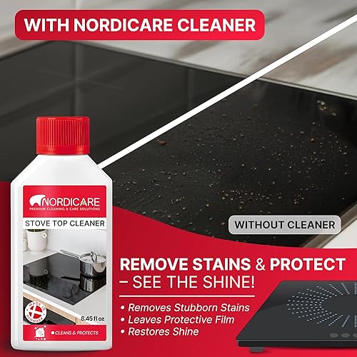 Miniatura 2 de Nordicare Limpiador de vitrocerámica para estufas, limpiador de placas de inducción, esmalte y protector para uso diario, no necesita almohadilla
