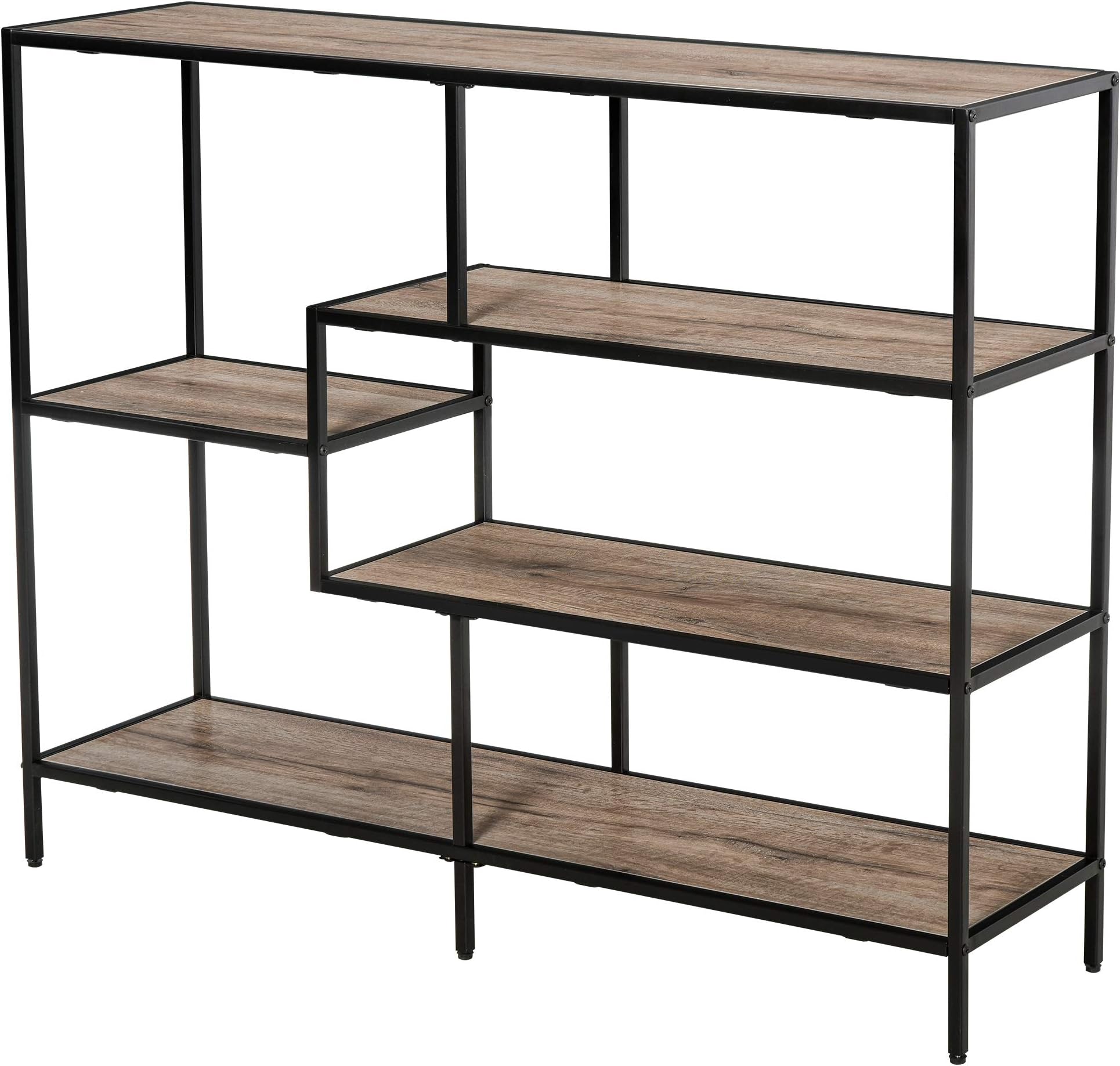 Libreria 70x180h Cm Ripiani Bianchi E Struttura In Acciaio Finitura Oro Lucido Multipla