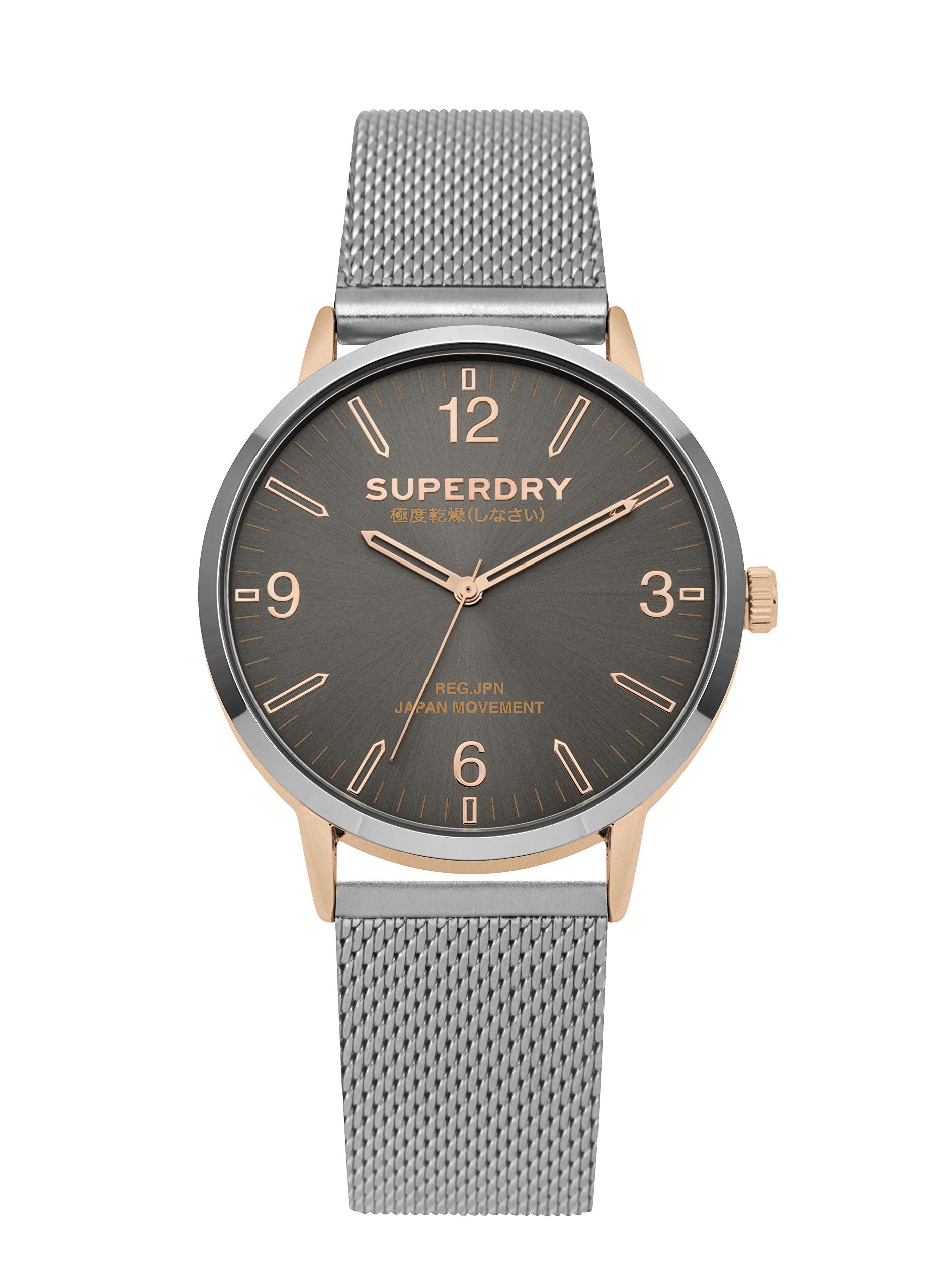 Superdry Analog Uhr Herren Quarz – mit Edelstahl Milanese Armband (SYG259SM)