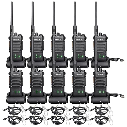Retevis RT86 Two Way Radios Long Range with Earpiece 10 Pack