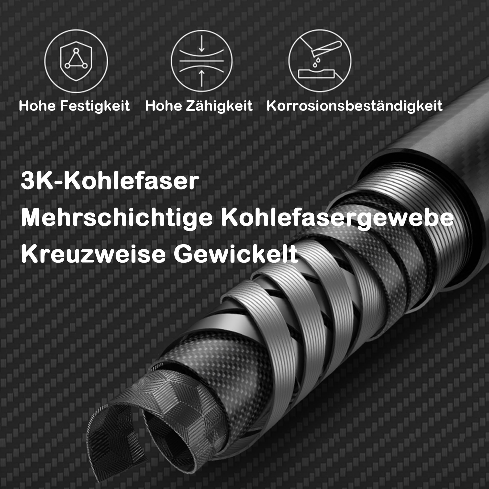 Naturehike Bâtons de randonnée télescopiques en fibre de carbone 3K, ultra légers, 175 g, 5 pièces, réglables, diamètre du tube renforcé de 18 mm
