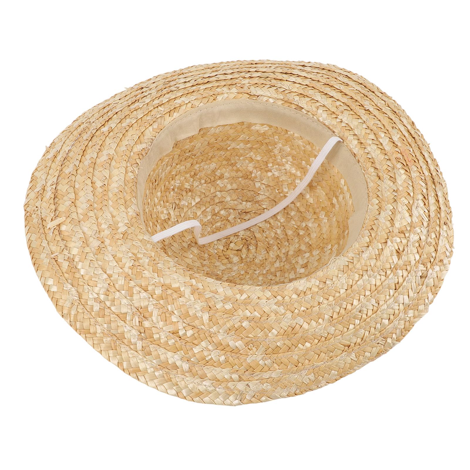帽子 MEDI BEADS STRING STRAW HAT Straw Hat, 35cm Wide Brim Sun Beach Sun Straw Hat with