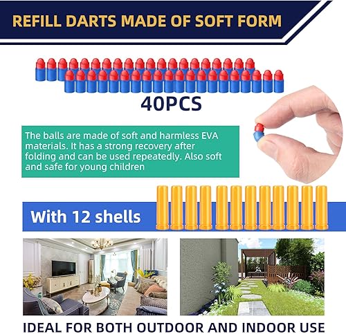 Miniatura 5 de Pistola de juguete, revólver de juguete de bala suave, pistola de juguete de catapulta de juego, pistola de espuma, puede disparar balas de esponja,