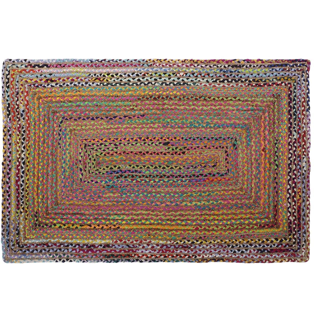 Tapis rectangulaire 180 x 120 cm d'inspiration Zen et Ethnique aux finitions soignées