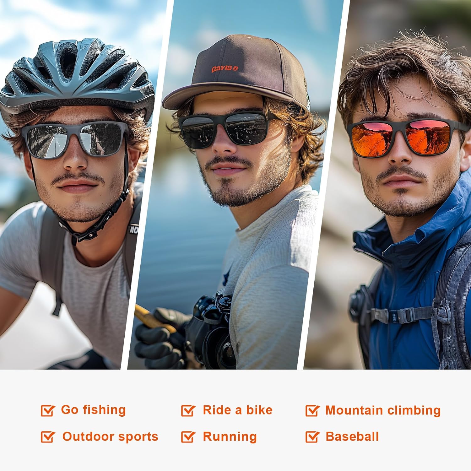 Polarized Sunglasses for Men Lightweight UV400 Protection Sun Glasses for Women TR90 Sunglasses for Fishing Driving - Image 2
