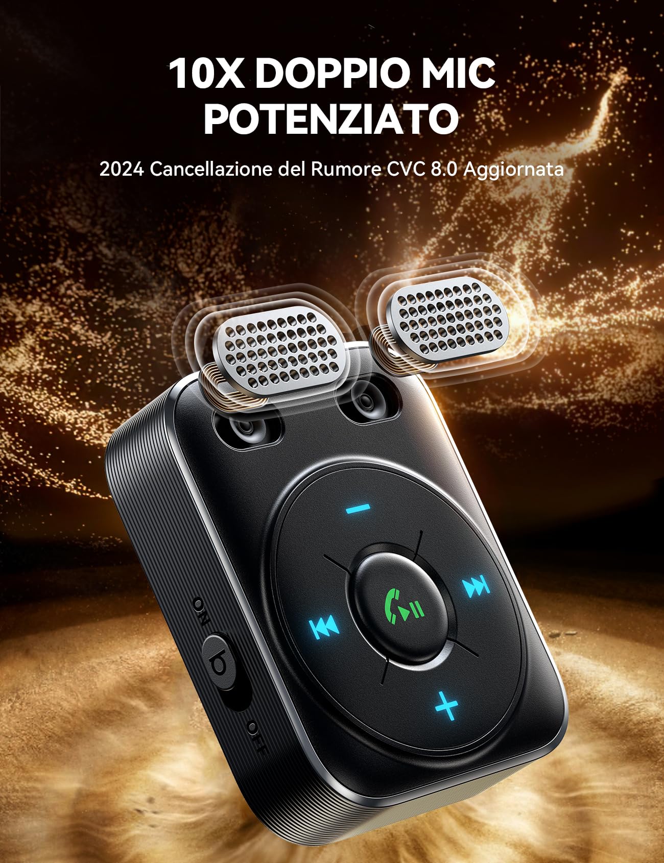 2025 JOYROOM Bluetooth 5.4 Auto, Ricevitore Aux 【Basso E Hifi Stereo】 Vivavoce Bluetooth Per Auto con Indicatore LED, Aux con 16 Ore di Riproduzione