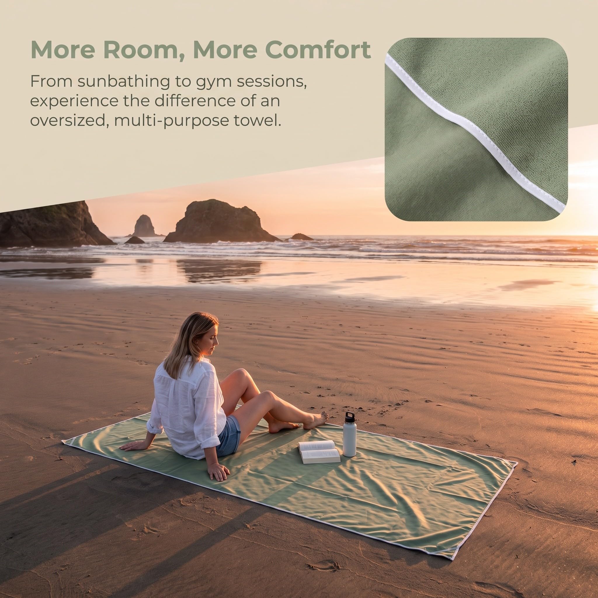 Kisangel Asciugamano magnetico: 190 x 76 cm, asciugamano da spiaggia in microfibra ad asciugatura rapida con angoli magnetici - Accessorio sportivo per attività all'aperto, spiaggia,