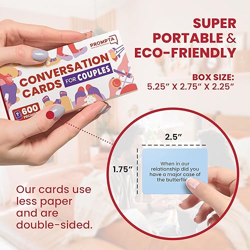 Miniatura 2 de Rayliad Prompta 600 tarjetas de conversación para parejas - Preguntas de relación y juego de cartas romántico para aniversario - Iniciadores de
