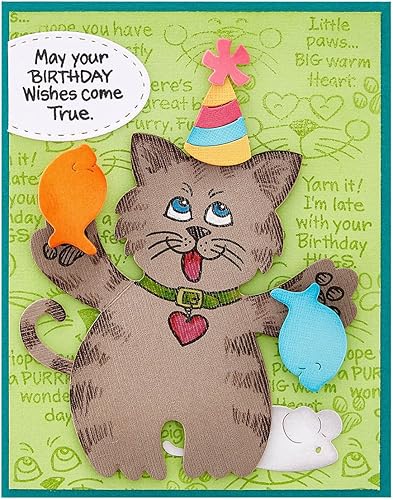 Miniatura 7 de Spellbinders STP-201 Stampendous Kitty Hugs Faces and Sentiments - Juego de sellos transparentes de The Stampendous Hugs Collection