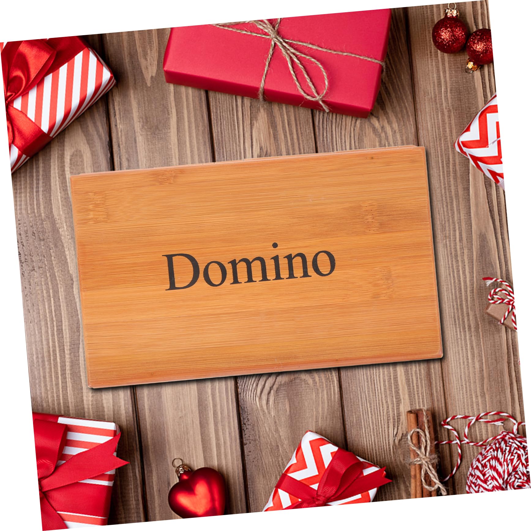 UPKOCH Jeu de Dominos en Bambou et Plastique Beige Coffret de Rangement, pour Coordonner Main-œil, pour Amusement en Famille et Jours de Pluie
