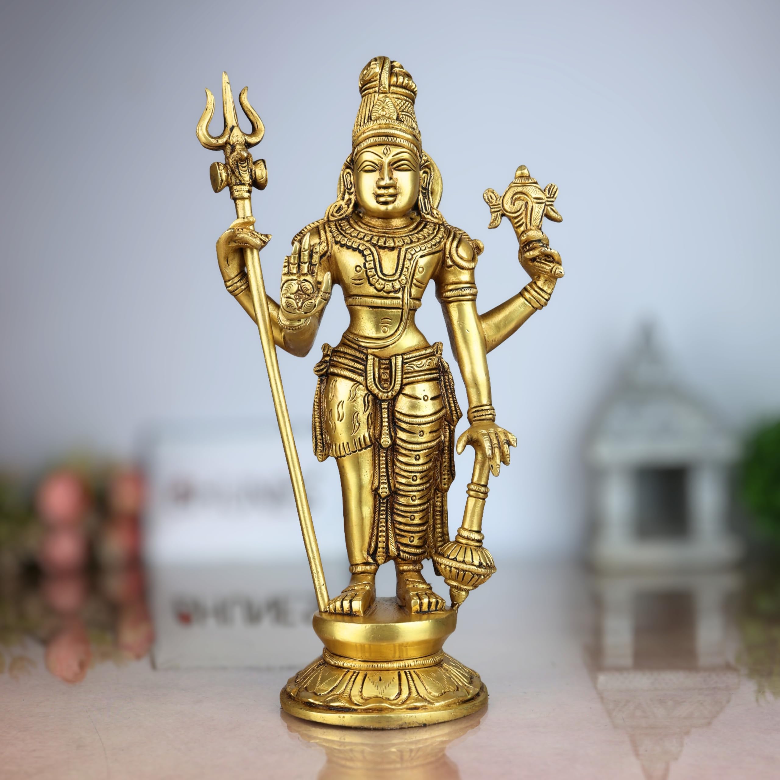 Bhunes Brass Harihar | Harihara | Hari Har Idols | Harihara Murti | Hari Hara Statue | Harihar Sculpture (Brass, 27CM)