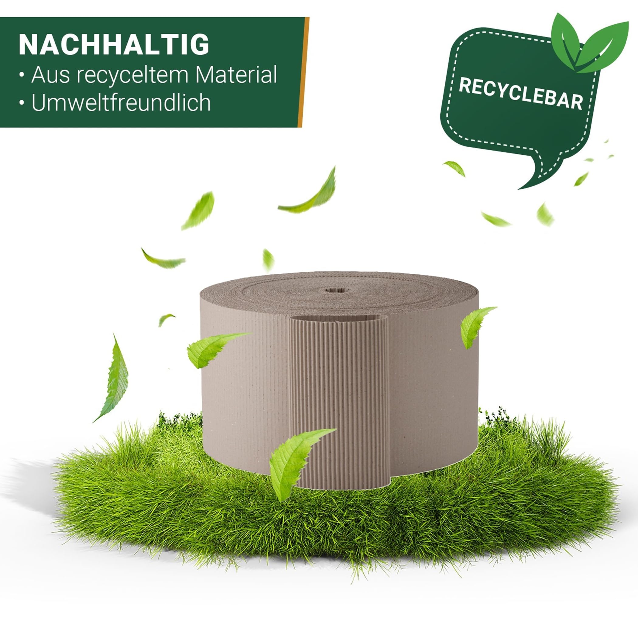 BB-Verpackungen 1x Rollenwellpappe 0,3 x 70 m Fläche 21m² (1 Rolle) - hochwertige Wellpappe Rolle für Versand und Lagerung, umweltfreundlich und recyelbar