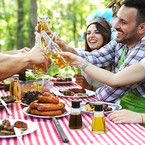 Miniatura 6 de Tanlade Dispensador de salsa de soja de 18 piezas, juego de dispensador de cruet a prueba de fugas, botellas pequeñas de vidrio para salsas,