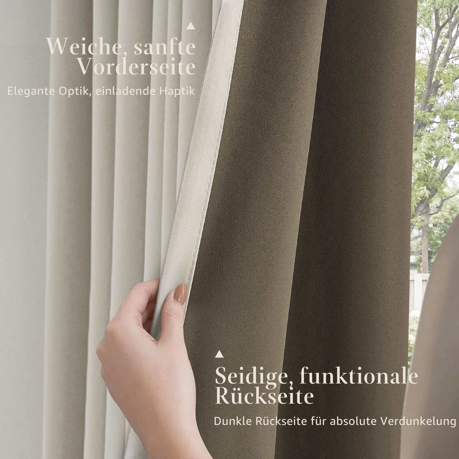 TOPICK Tende Oscuranti per Interni 2 Pezzi L 140 x A 260cm Bianco Crema | Tende Oscuranti Termiche Isolanti Anti-Rumore con Anelli Moderne per Soggiorno e Camera da Letto