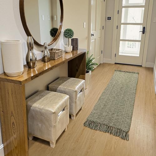 Miniatura 108 de Collive - Tapete de 27 x 43 pulgadas, lavable a máquina, para interiores y exteriores, de bajo perfil, suave algodón tejido a mano, para baño