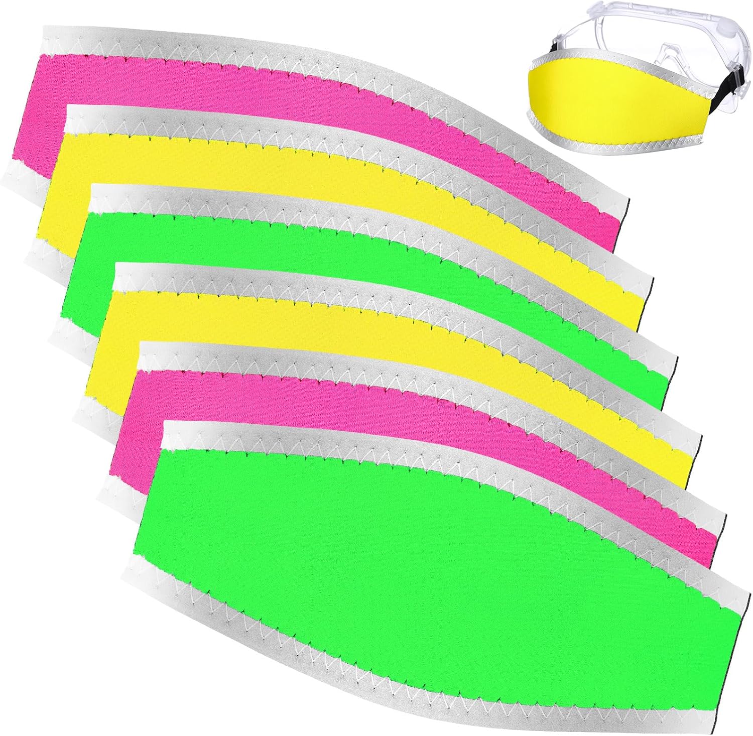 HunnmingRe 6 Pieces Neoprene Mask Strap Cover Reflective Neoprene Diving Mask Straps Scuba Non Slip Hair Protector Wrap Swim Accessories for Men and Women Dive Snorkel Water Sports, 3 Colors