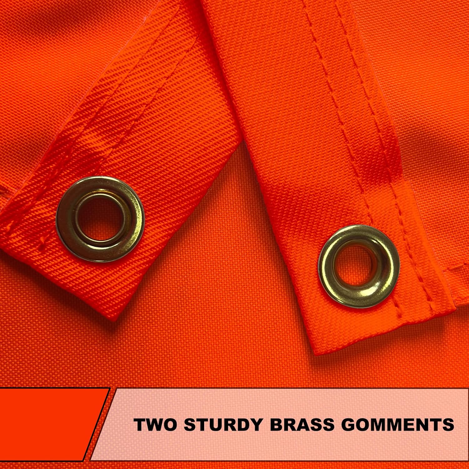AZCOVER 2 Pack Orange Flag, 9x12 Safety Flags Heavy Duty Polyester ATV Flags with 2 Brass Grommets, High Visibility Orange Banner for Boat, Bicycle, Yacht, Whips, Car, Dune