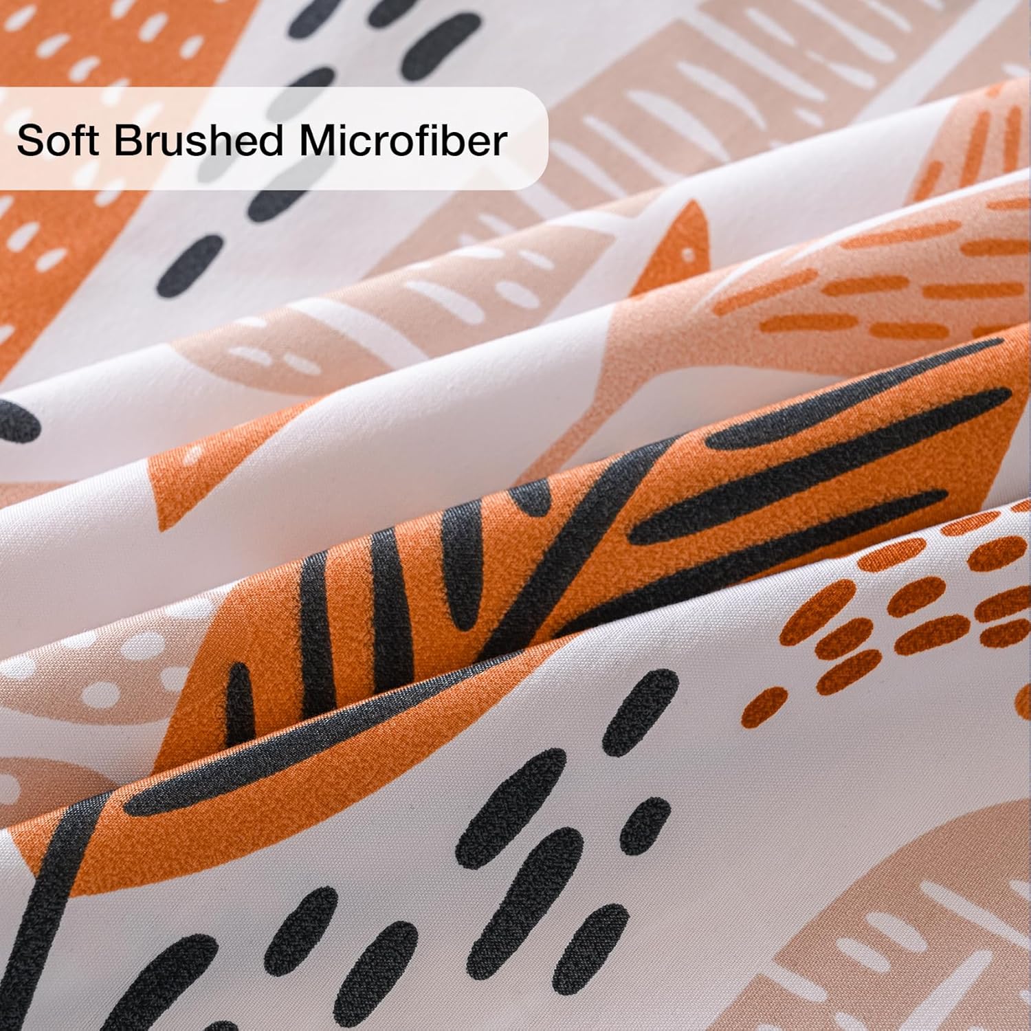 Yibeizi Boho Leaves Printed Sheet Set King, Botanical Pattern Bed Sheets Microfiber Bedding Sheets & Pillowcases Soft 15" Extra Deep Pocket Fitted Bedsheet 4 Piece - Image 6