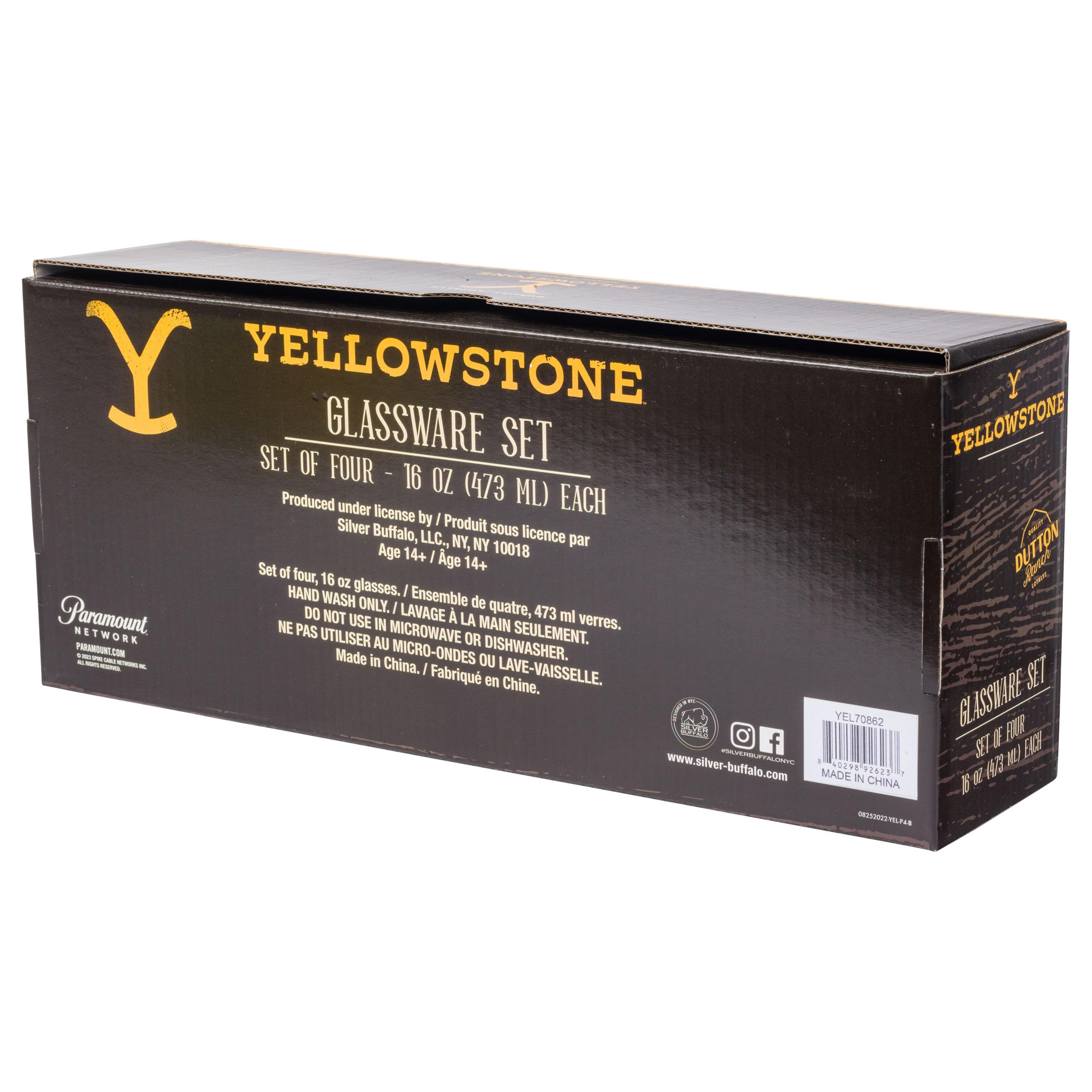 Yellowstone Dutton Ranch Pint Glasses - 4 Pack -9 Yellowstone Dutton Ranch Pint Glasses - 4 Pack -9