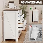 BROTTAR Dresser avec miroir, Dressing blanc pour chambre, 8 Table de dressing avec tiroirs LED Miroir, Vanité de maquillage en ferme, Bureau Vanity avec commode pour chambre, Chambre pour enfants