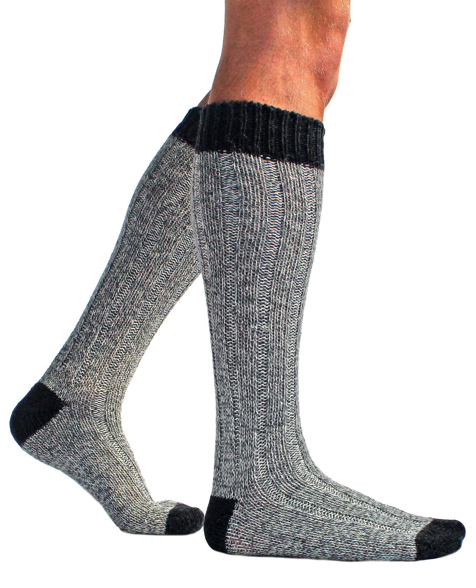 Workforce - 3 paires homme extra longues hautes laine chaussettes pour marcher