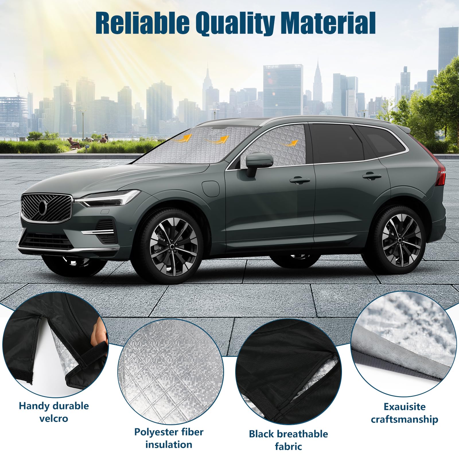 3 Teilige Sonnenschutz Auto Frontscheibe Ersatz für Volvo XC60 2018-2026