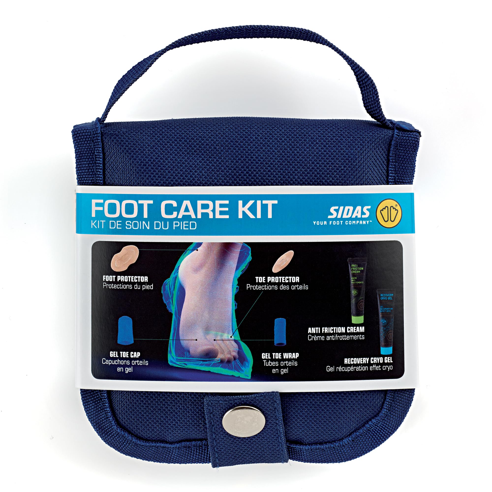 Sidas Footcare Kit, Kit de Protections pour Les Pieds, Protège et Soulage Les Pieds, crème en Gel, Anti-frottements, Taille S/M