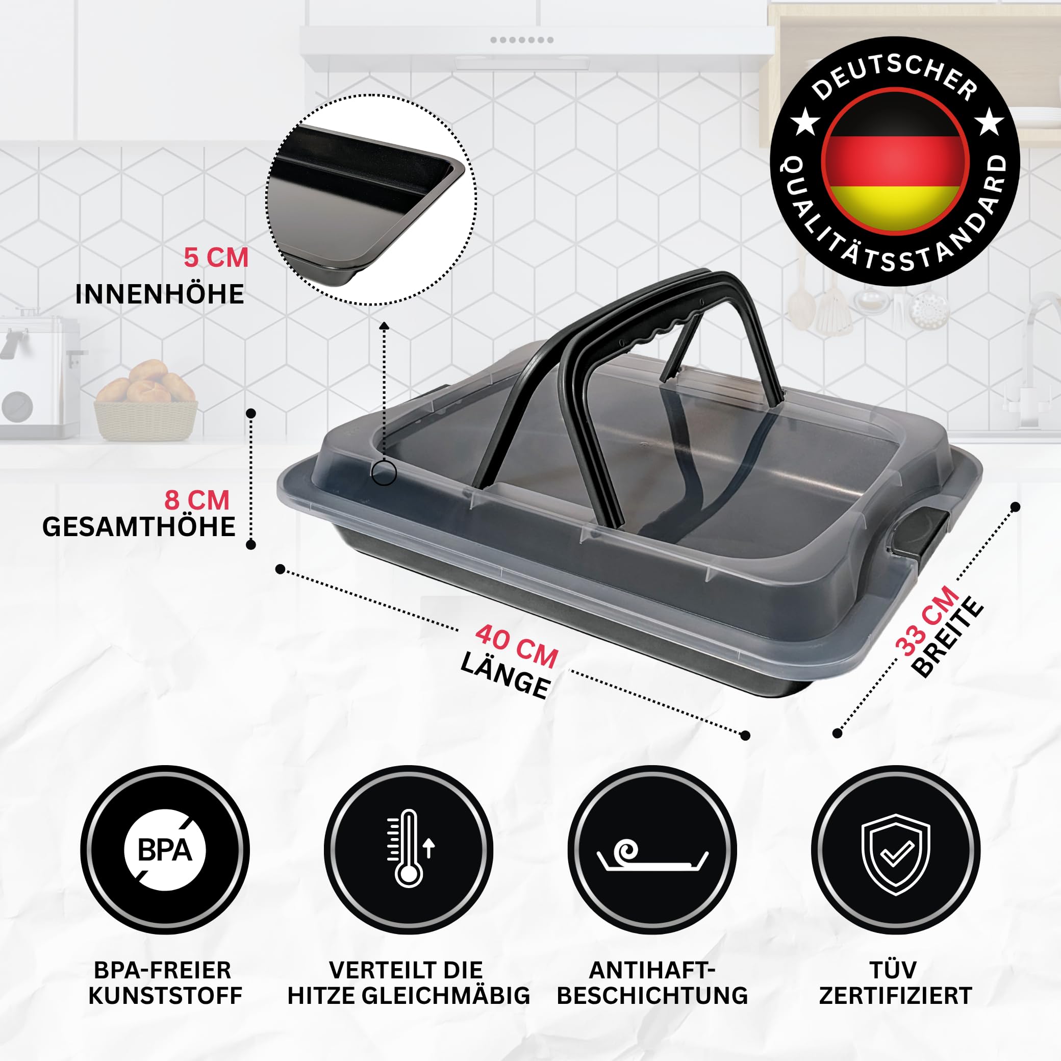 Kuchenbox Eckig Kuchentransportbox Kuchenbehälter Kuchendose 0,3 Kg PP (36497648