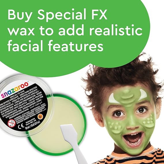 Snazaroo Classic Face and Body Paint, Halloween Special Effects Wax Pot, 75 ml, Professional Water Soluble, Single Cake Makeup Supplies for Adults, Kids and Special FX