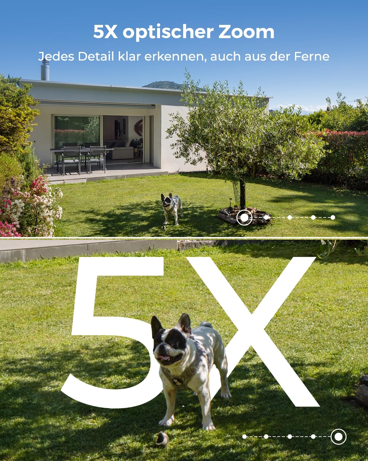 Reolink 4K Überwachungskamera Aussen Set, 5X Optischer Zoom, Personen-/Fahrzeug-/Tier-Erkennung, Spotlights, 2-Wege-Audio，8CH 2TB HDD NVR für 24/7 Aufnahme,Nachtsicht, IP67 Resistent, RLK8-811B4