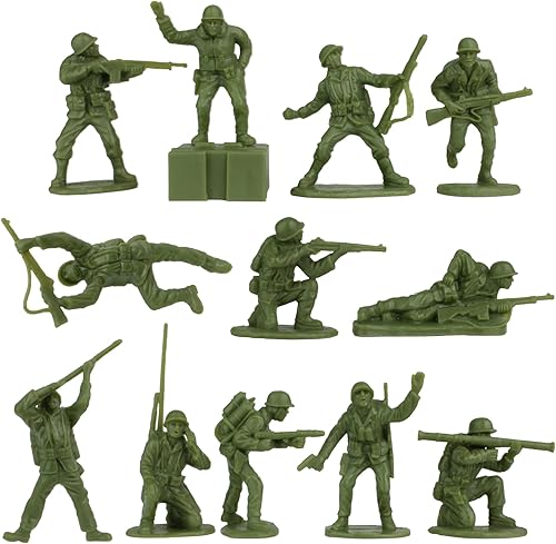 Miniatura 3 de BMC WW2 Iwo Jima Plastic Army Men - 32 figuras de soldado estadounidense y japonés