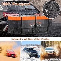 Vista 4 de Bolsa de transporte de carga con enganche, 20 pies cúbicos 100% impermeable, bolsa de equipaje para bandeja de auto (59" 24" 24") con 6 correas