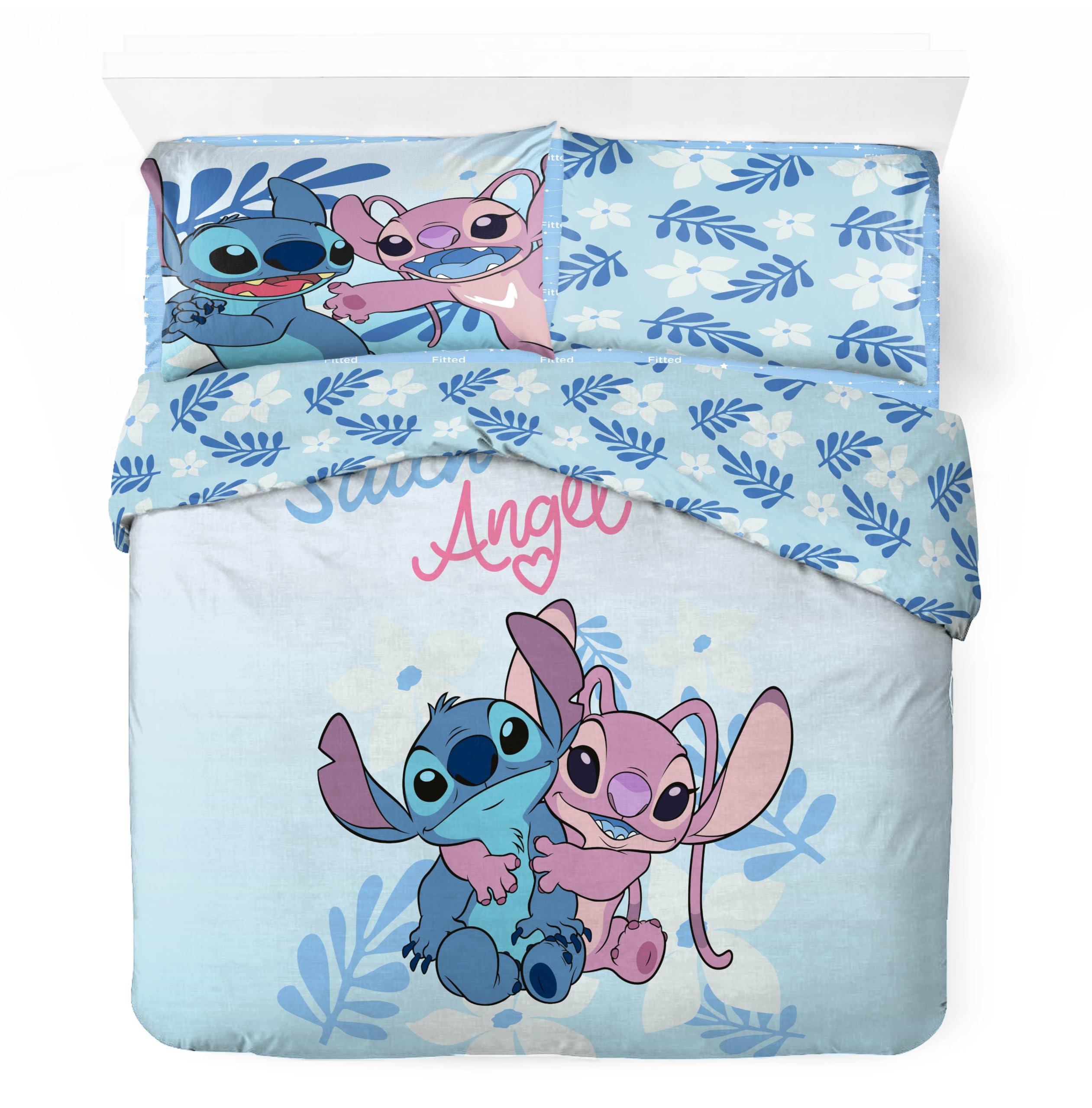 Housse de couette Stitch en coton pour lit 2 personnes contre la transpiration