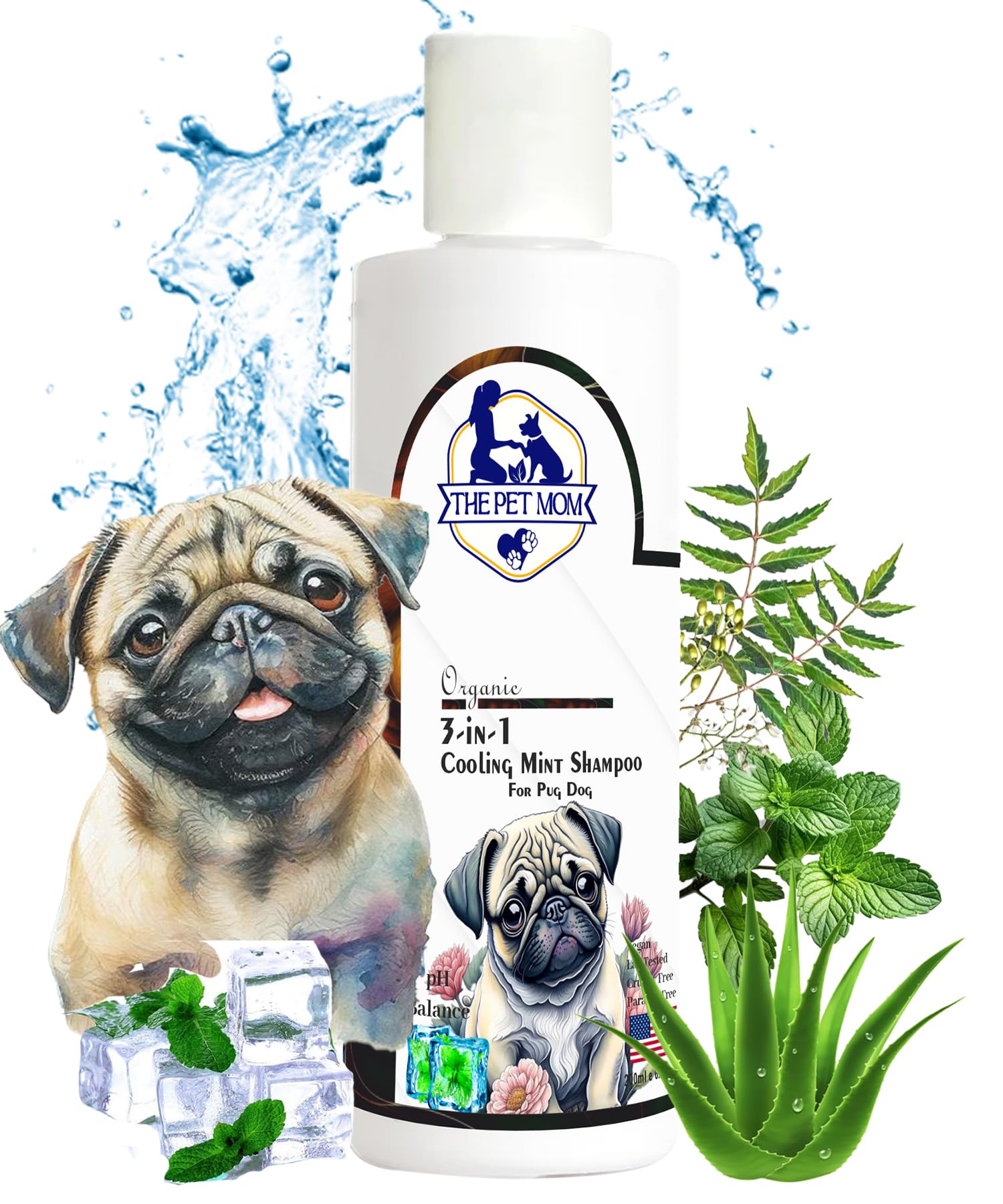 The Pet Mom 3 in 1 Cooling Mint Shampoo for Pug Dog & Puppy | Fresh Cooling Effect, Clean, Soft & Conditioned Coat | Cool Dog Shampoo for Quick Refreshening | Healthy Skin Coat All Dog Breed –200Ml (B0D2PKTJ6Z) Amazon Price History, Amazon Price Tracker