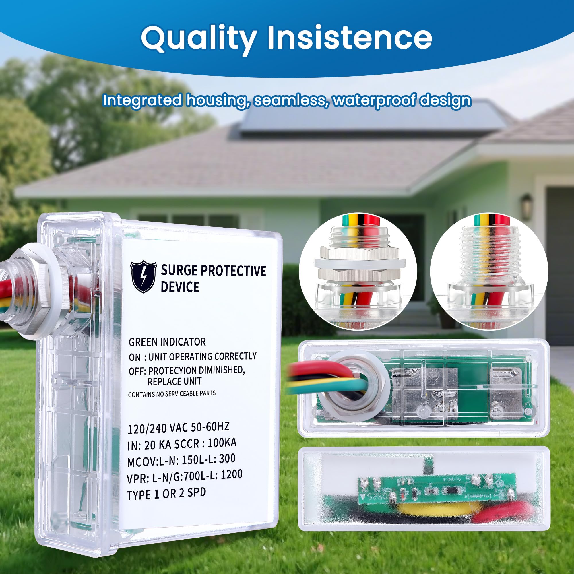 2pcs 120/240 VAC universale HVAC Surge Protector Compatibile con AG3000, protezione completa contro le sovratensioni, tre modalità L-G, L-L, L-N alloggiamento impermeabile proteggere