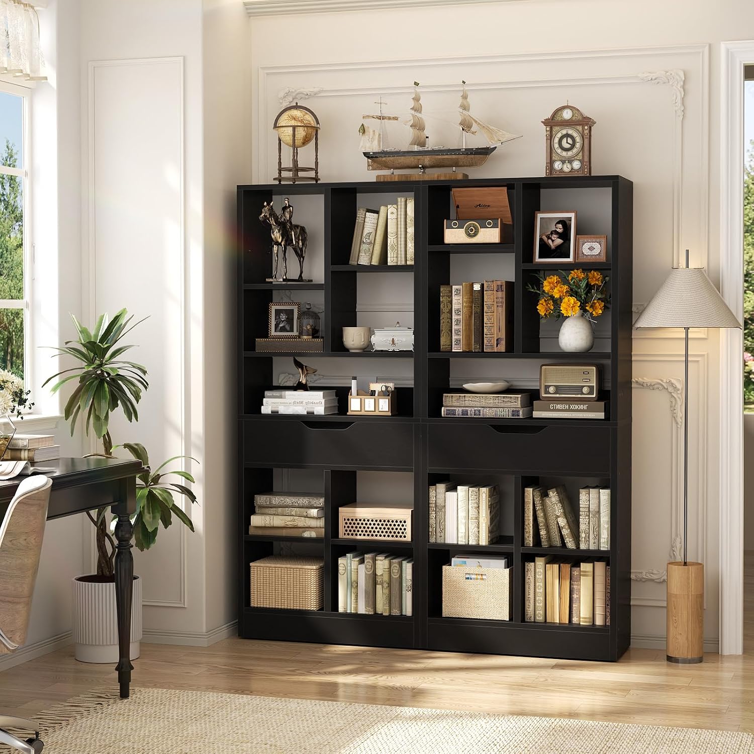 Armocity 63" Tall Narrow Bookshelf with Drawer for Display, 19.7" Wide image 5