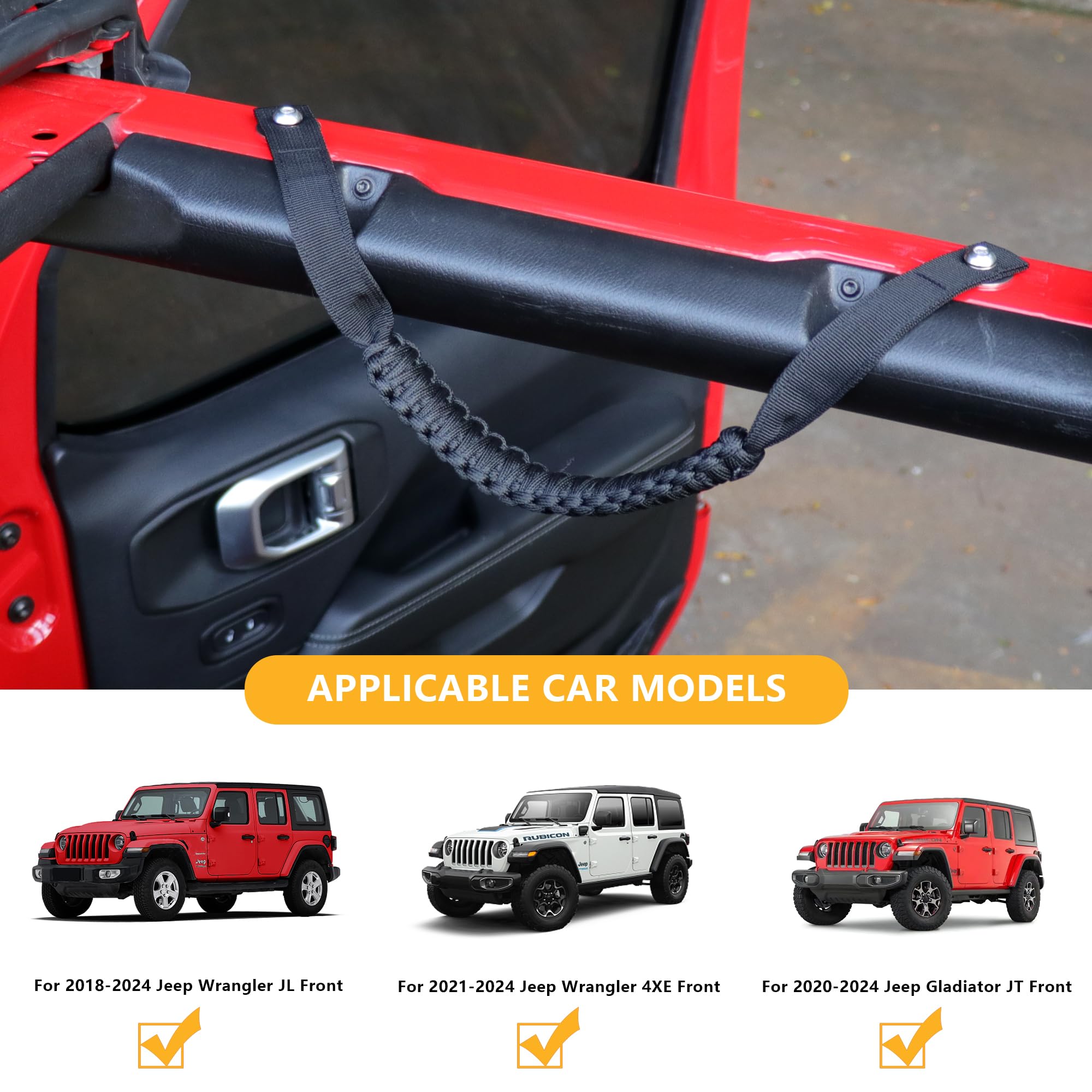 Universal Roll Bar Grab Handle For SUV & Trucks - Hook & Loop Strap, Comfortable Grip, Easy Install, Off-Road Assist Handle