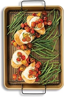 Nordic Ware High-Sided Half Sheet Oven Crisping Baking Tray with Rack, N...