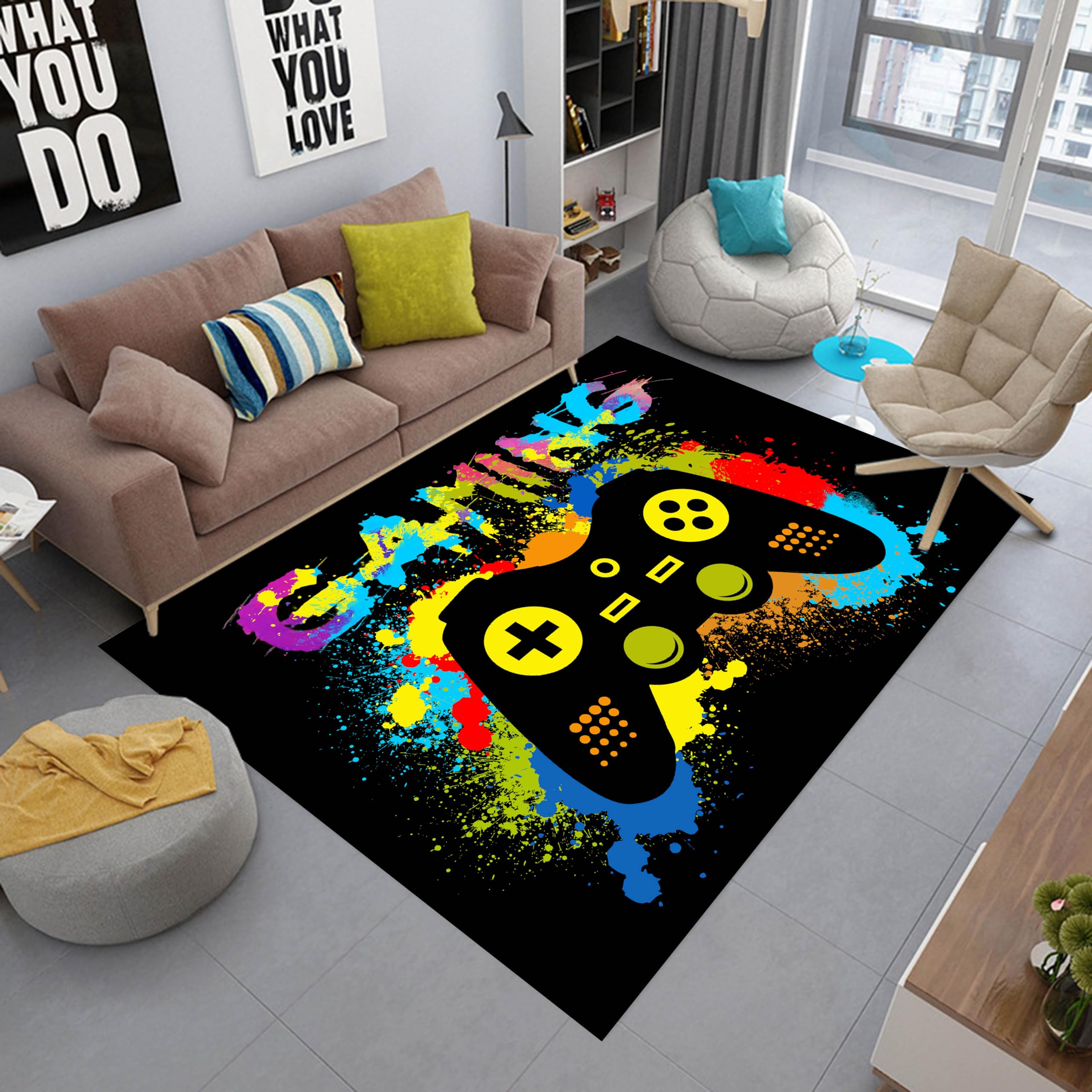 Buy Video Game Controller Gamepad Pattern Modern Area Rugs Non