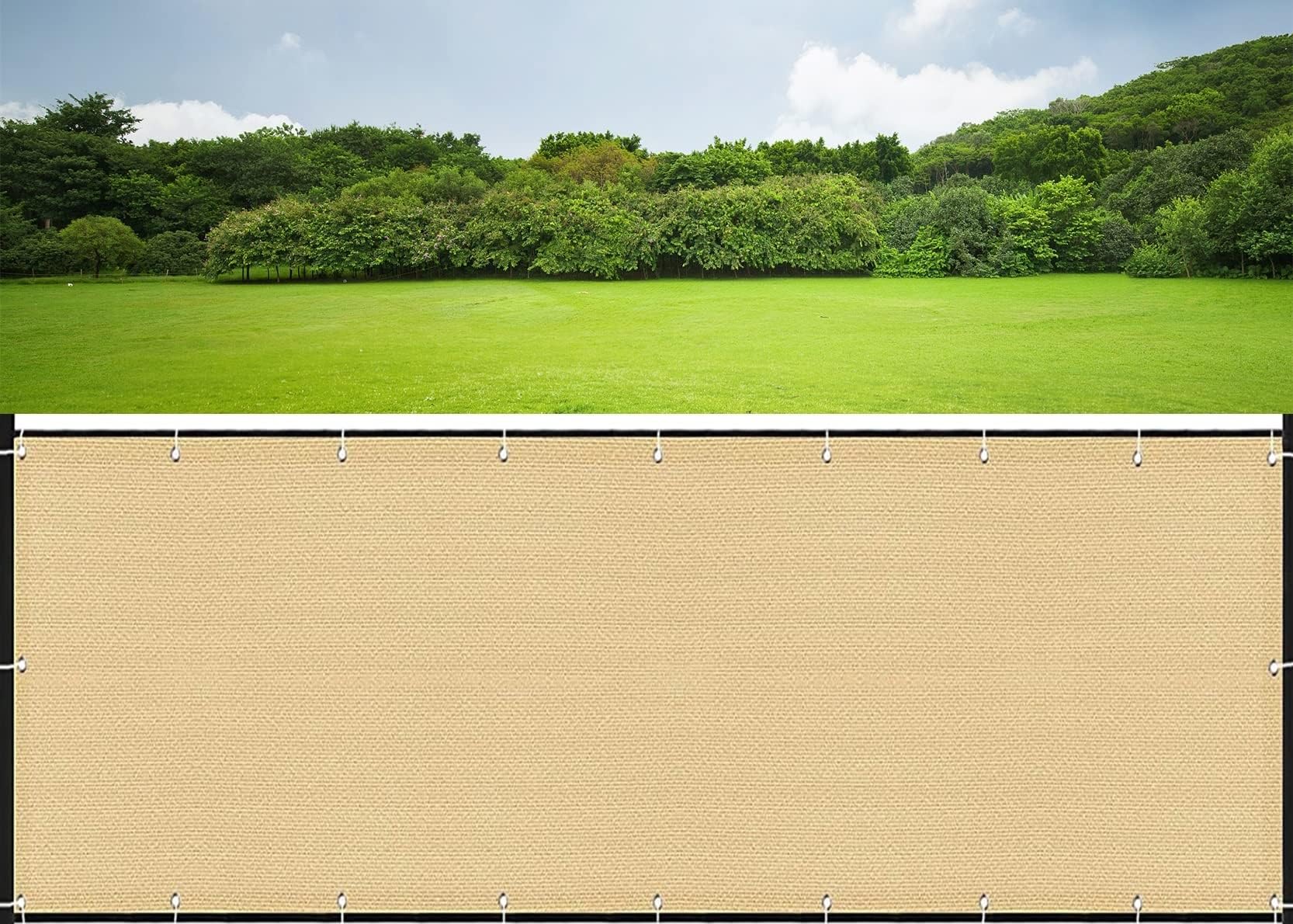 Pantalla de privacidad para balcón contra viento y lluvia YAOJIA beige 7x8m