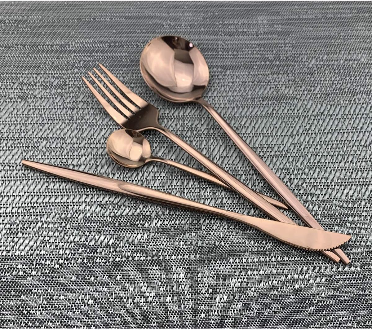 Set di Posate da 40 Pezzi in Acciaio Inossidabile 18/10 per 10 Persone, con Finitura A Specchio, Composto da Forchette, Cucchiai E Coltelli. Utensili Riutilizzabili per Riunioni di Famiglia, Uso