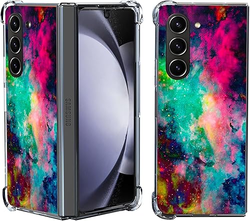 Funda para Galaxy Z Fold 5, diseño colorido del universo cielo, a prueba de golpes, de cuerpo completo, resistente a los arañazos, para Samsung
