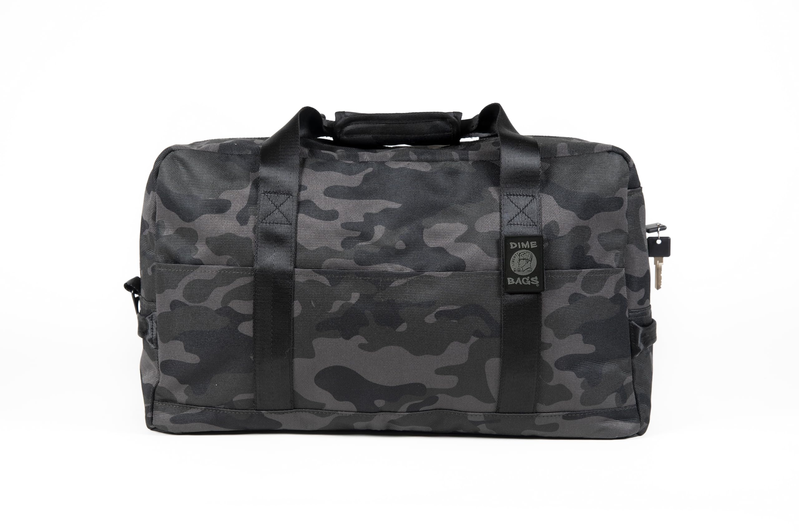 Dime Bags Travel Duffle Bag, Odor Proof w/Carbon Filter Lining, Built-In Lock Duffle, Water-Resistant, Secret Pocket, Associate (Camouflage)