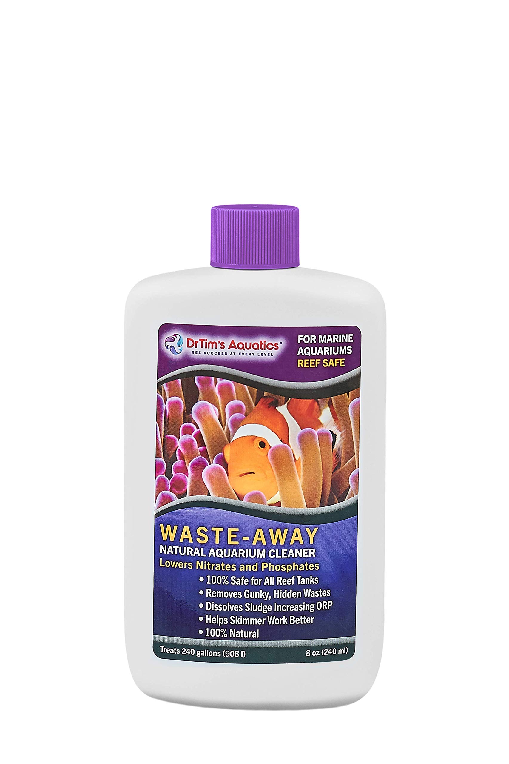 DrTim’s Aquatics Waste-Away Reef – 8 oz – Natural Maintenance Formula – Helps Break Down Hidden Organic Waste, Supports Flow & Clarity, Keeps Filters Running Freely